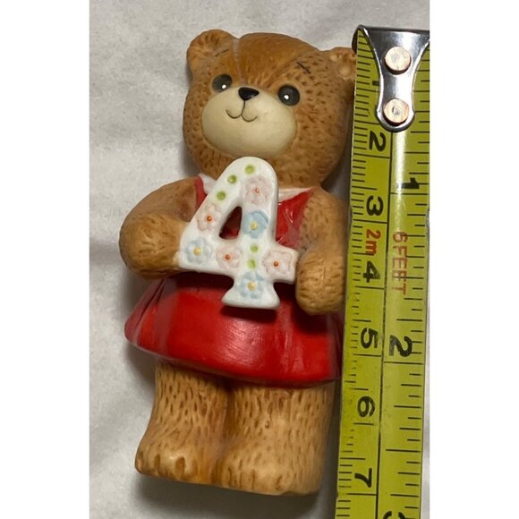 Lucy and Me Ceramic Birthday Bear Collectible Number 4 Figurine Vintage - Picture 8 of 8